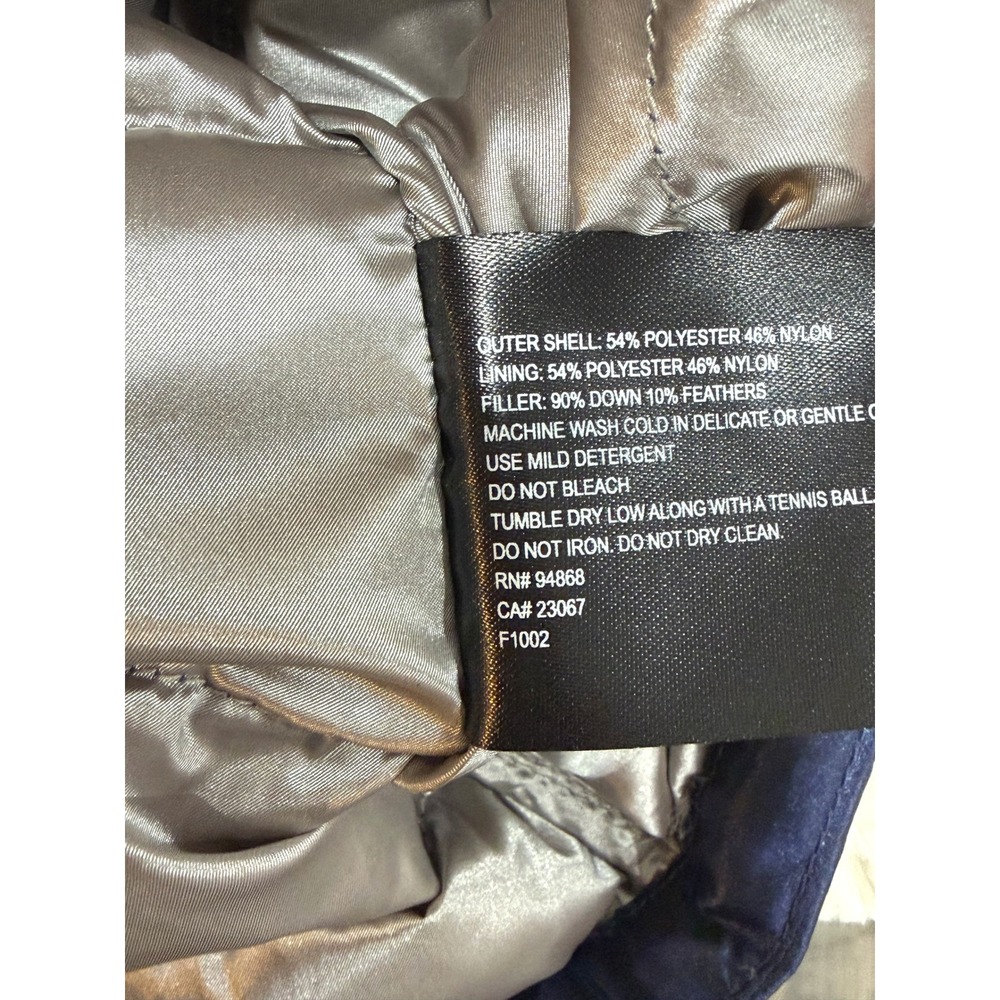 Bernardo Metallic Navy Goose Down Puffer Vest Women S Gorpcore Utlility Quilted - Picture 5 of 6
